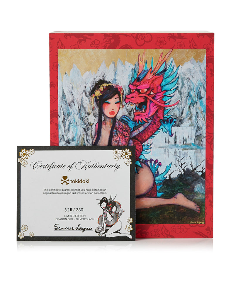 Dragon Girl Statue (Silver/Black) - Image 2