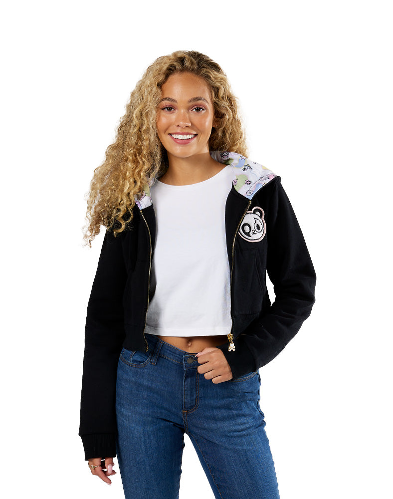 Peace & Bears Cropped Hoodie - Image 3