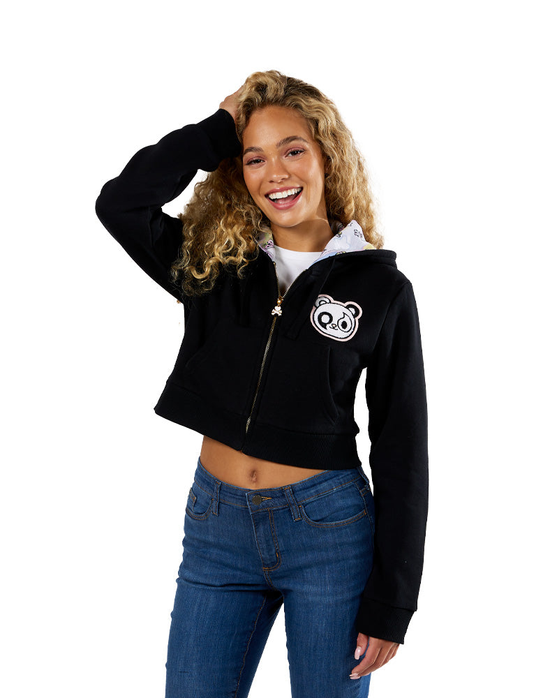 Peace & Bears Cropped Hoodie - Image 4
