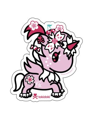 Cherry Blossom Unicorno Die Cut Sticker