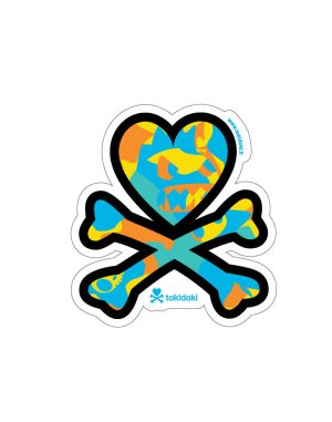 Heart and Crossbones Kaiju Camo Die Cut Sticker