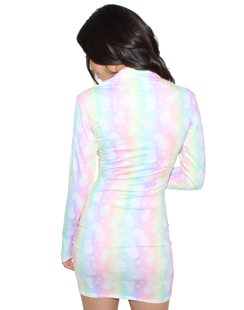 Candy Party Rouched Long Sleeve Dress - Image 2